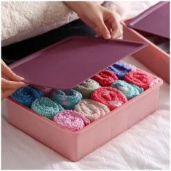 Scatola Portaoggetti Contenitori Multiscomparto In Plastica Per Biancheria Intima A Contrasto -Armonia Decor 95659583 2