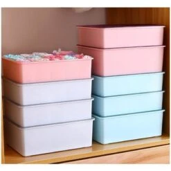 Scatola Portaoggetti Contenitori Multiscomparto In Plastica Per Biancheria Intima A Contrasto -Armonia Decor 95659583 3