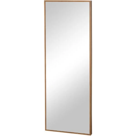 HOMCOM Specchio Da Parete E Da Appoggio In Legno Di Pino Con Ganci Inclusi, 45x125cm 3 HOMCOM Specchio Da Parete E Da Appoggio In Legno Di Pino Con Ganci Inclusi, 45x125cm