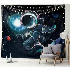Arazzo Mandala, Arazzo Galassia, Arazzo Astronauta Per Bambini, Uomo, Donna, Camera Da Letto, Decorazione Della Parete, Arazzo Per La Decorazione Della Stanza (Surfer, 150CM130CM)