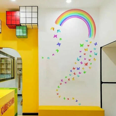2 Pezzi Adesivi Murali Arcobaleno Colorato, Adesivi Murali Farfalle Asilo Nido/Camera Bambino, Adesivi Murali Bambini Acquerello, Adesivi Murali Rimovibili Arcobaleno Per Camera Ragazze D 4 2 Pezzi Adesivi Murali Arcobaleno Colorato, Adesivi Murali Farfalle Asilo Nido/Camera Bambino, Adesivi Murali Bambini Acquerello, Adesivi Murali Rimovibili Arcobaleno Per Camera Ragazze D - immagine 2