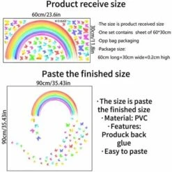 2 Pezzi Adesivi Murali Arcobaleno Colorato, Adesivi Murali Farfalle Asilo Nido/Camera Bambino, Adesivi Murali Bambini Acquerello, Adesivi Murali Rimovibili Arcobaleno Per Camera Ragazze D 9 2 Pezzi Adesivi Murali Arcobaleno Colorato, Adesivi Murali Farfalle Asilo Nido/Camera Bambino, Adesivi Murali Bambini Acquerello, Adesivi Murali Rimovibili Arcobaleno Per Camera Ragazze D -Armonia Decor 96148399 4