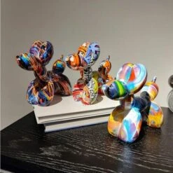 Grande Scultura Di Cani Con Palloncini Di Jeff Koons, Statue Artigianali In Resina Sculture Di Cani Con Palloncini Ufficio, Ornamenti Per Cani Con Palloncini Colorati Ornamenti Per Decorazioni Moderne -Armonia Decor 96149781 5