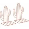 Fermalibri, Fermalibri Cactus E Fermalibri In Metallo, Divisori Decorativi Antiscivolo Per Libri Per Bambini, Ufficio, Scuola, Soggiorno, Libreria E Biblioteca (oro Rosa) -Armonia Decor 96192436 1
