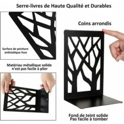 Set Di 2 Fermalibri In Metallo, Fermalibri Resistenti, Fermalibri Neri Antigraffio E Antiscivolo Per Bambini, Ufficio, Soggiorno E Studio, Scuola, Libreria E Biblioteca (17,5 X 12 Cm) -Armonia Decor 96204195 2