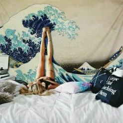 Arazzo Great Wave Off Kanagawa Nature Art Wall Hanging Home Decor Per Soggiorno Camera Da Letto Dormitorio Decorazione (Wave, 150x130cm) 11 Arazzo Great Wave Off Kanagawa Nature Art Wall Hanging Home Decor Per Soggiorno Camera Da Letto Dormitorio Decorazione (Wave, 150x130cm) -Armonia Decor 96234739 5