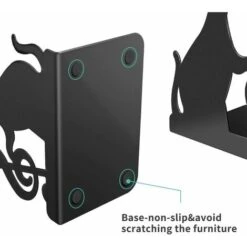 Reggilibri In Acciaio Inossidabile Per Sostenere Libri Grandi E Pesanti O Decorare Biblioteche E Uffici Domestici (gatto Musicale) -Armonia Decor 96236558 2