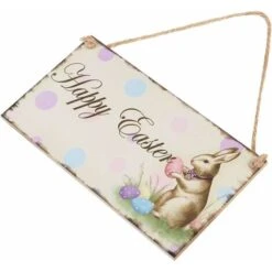 LITZEE Regalo Di Pasqua Buona Pasqua Targa In Legno Coniglio Appeso Placca Festival Muro Decorativo Porta Segno Appendiabiti Decorazione Domestica Puntelli Foto Bomboniere -Armonia Decor 96301523 2