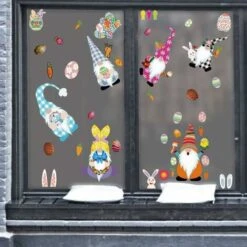 LITZEE Adesivo Da Parete Nuovi Adesivi Per Finestre Di Pasqua, Decorazioni Per Uova Di Coniglio Gnomo Adesivo Per Vetro Da Parete, Ornamenti Per Feste In PVC Durevoli Set Di Adesivi Per Vetro Per Fine 11 LITZEE Adesivo Da Parete Nuovi Adesivi Per Finestre Di Pasqua, Decorazioni Per Uova Di Coniglio Gnomo Adesivo Per Vetro Da Parete, Ornamenti Per Feste In PVC Durevoli Set Di Adesivi Per Vetro Per Fine -Armonia Decor 96301739 5