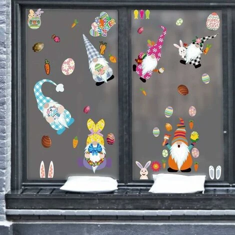 LITZEE Adesivo Da Parete Nuovi Adesivi Per Finestre Di Pasqua, Decorazioni Per Uova Di Coniglio Gnomo Adesivo Per Vetro Da Parete, Ornamenti Per Feste In PVC Durevoli Set Di Adesivi Per Vetro Per Fine 7 LITZEE Adesivo Da Parete Nuovi Adesivi Per Finestre Di Pasqua, Decorazioni Per Uova Di Coniglio Gnomo Adesivo Per Vetro Da Parete, Ornamenti Per Feste In PVC Durevoli Set Di Adesivi Per Vetro Per Fine - immagine 5