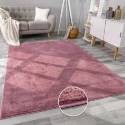 Paco Home Tappeto Salotto Moderno Pelliccia Morbido Pelo Lungo Shaggy Lavabile Div. Colori 60x90 Cm, Viola Rosa