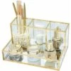 Portabagagli Per Il Trucco, Organizzatore Per Il Trucco, Organizzatore Per Il Trucco, Contenitore Per L'ufficio, Portagioie, Organizzatore Per La Cura Della Pelle, Oro, 20x14x10cm -Armonia Decor 96497683 1
