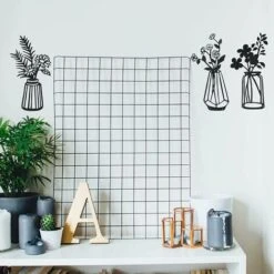 3 Pezzi Di Metallo Fiori Decorazione Della Parete Di Arte Del Muro In Metallo Nero Floreale Scultura In Metallo Per Patio Balcone Soggiorno Sala Da Pranzo Cucina Decorazioni -Armonia Decor 96497929 4