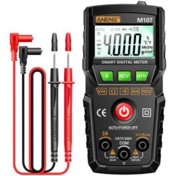 ANENG M107 Smart Digital Multimeter 4000 Counts NCV Universal Meter Handheld Multifunktionaler Tester Voltmeter Amperemeter Mit Hintergrundbeleuchtung Taschenlampe AC/DC Spannung & Strom Widerstandsme