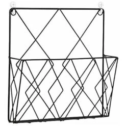 Portariviste Sospeso Portariviste In Metallo, Portariviste Portariviste Portariviste A Parete Con 2 Ganci Per Riviste, Libri E Documenti D'Ufficio (Nero)