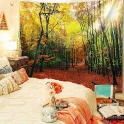 Sole Tramonto Foresta Albero Arazzo Appeso A Parete Biancheria Da Letto Arazzo Dipinto Ad Olio Natura Paesaggio Spiaggia Coperta Per Camera Da Letto Soggiorno Dormitorio 150x130cm -Armonia Decor 97075433 3