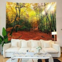 Sole Tramonto Foresta Albero Arazzo Appeso A Parete Biancheria Da Letto Arazzo Dipinto Ad Olio Natura Paesaggio Spiaggia Coperta Per Camera Da Letto Soggiorno Dormitorio 150x130cm -Armonia Decor 97075433 4