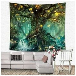 Arazzo Da Appendere Alla Parete Floreale Europeo 3D Creativo Realistico Foresta 3D Arazzo Decorazioni Per La Casa Albero Stampa Wall Art Tapestry -Armonia Decor 97075507 3
