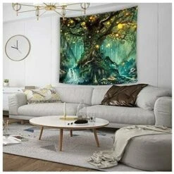 Arazzo Da Appendere Alla Parete Floreale Europeo 3D Creativo Realistico Foresta 3D Arazzo Decorazioni Per La Casa Albero Stampa Wall Art Tapestry -Armonia Decor 97075507 5
