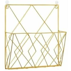 Portariviste Sospeso Portariviste In Metallo, Portariviste, Cestino Per Giornali, Portariviste A Parete Con 2 Ganci Per Riviste, Libri E Documenti D'ufficio (oro)