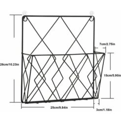 Portariviste Sospeso Portariviste In Metallo, Portariviste, Cestino Per Giornali, Portariviste A Parete Con 2 Ganci Per Riviste, Libri E Documenti D'ufficio (oro) -Armonia Decor 97075931 4