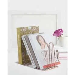 Fermalibri In Metallo, 1 Paio Di Fermalibri Per Bambini, Fermalibri A Forma Di Cactus, Per Scrivanie, Decorazioni, Librerie, Scuole E Biblioteche (oro Rosa) -Armonia Decor 97075997 4