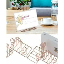 Fermalibri In Metallo, 1 Paio Di Fermalibri Per Bambini, Fermalibri A Forma Di Cactus, Per Scrivanie, Decorazioni, Librerie, Scuole E Biblioteche (oro Rosa) -Armonia Decor 97075997 5