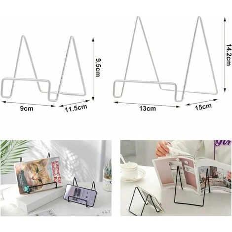 Leggio In Metallo, 2 Pezzi Porta Libri Da Cucina Semplice Espositore Da Lettura Portafoto Decorativo Porta Telefono, 2 Misure (bianco) 4 Leggio In Metallo, 2 Pezzi Porta Libri Da Cucina Semplice Espositore Da Lettura Portafoto Decorativo Porta Telefono, 2 Misure (bianco) - immagine 2