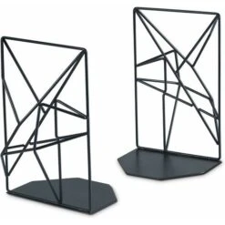 Set Di 2 Fermalibri In Ferro Per Ufficio, Biblioteca O Casa, Nero