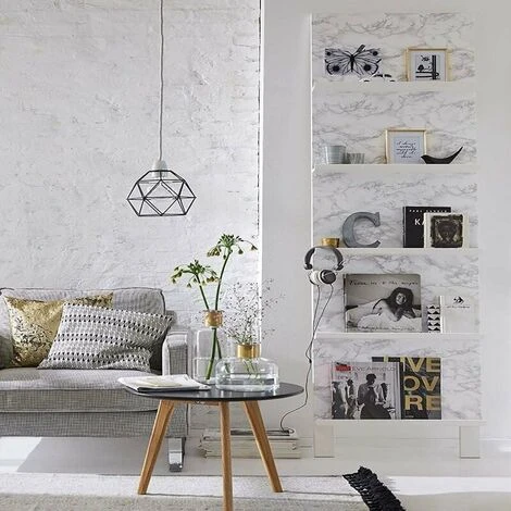 Carta Adesiva Per Mobili In Marmo 60 Cm X 500 Cm Grigio Bianco Carta Da Parati Autoadesiva Pellicola Autoadesiva Impermeabile Per Controsoffitti Bagno Cucina 6 Carta Adesiva Per Mobili In Marmo 60 Cm X 500 Cm Grigio Bianco Carta Da Parati Autoadesiva Pellicola Autoadesiva Impermeabile Per Controsoffitti Bagno Cucina - immagine 4