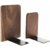 Reggilibri, Fermalibri, Fermalibri In Noce Nera Per Mensole, Portaoggetti Antiscivolo Per Reggilibri 17x13 Cm Per Home Office -Armonia Decor 97077490 1