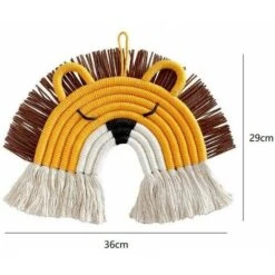 Decorazione Da Appendere Alla Parete Con Cervo Arcobaleno E Leone Intrecciato A Mano Per Soggiorno, Camera Da Letto, Cameretta Dei Bambini (leone) -Armonia Decor 97078399 5