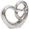 Nova Decorazione Soprammobile Cuori Intrecciati In Ceramica Colore Argento -Armonia Decor 97078810 1