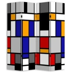 Paravento Separe 4 Pannelli Stampa Fronte Retro Divisorio Fashion Mondrian -Armonia Decor 97144791 5