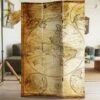 Paravento Separe 3 Pannelli Con Stampa Fronte Retro Mappamondo Antico Divisorio 2 Paravento Separe 3 Pannelli Con Stampa Fronte Retro Mappamondo Antico Divisorio -Armonia Decor 97171046 1