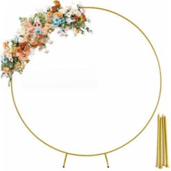 Arco Decorativo Per Porta Per Matrimonio Rotondo Dia.2m Colore Dorato