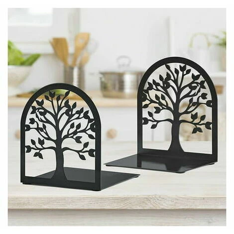 Reggilibri Decorativi, Reggilibri Dell'albero Della Vita, Reggilibri In Metallo, Reggilibri Neri, Reggilibri Per Scaffali, Fine Libro Pesante, Porta-libri Per L'home Office, Fermalibri 4 Reggilibri Decorativi, Reggilibri Dell'albero Della Vita, Reggilibri In Metallo, Reggilibri Neri, Reggilibri Per Scaffali, Fine Libro Pesante, Porta-libri Per L'home Office, Fermalibri - immagine 2