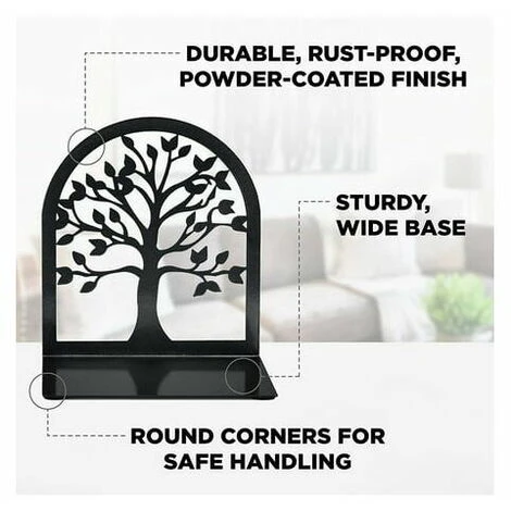 Reggilibri Decorativi, Reggilibri Dell'albero Della Vita, Reggilibri In Metallo, Reggilibri Neri, Reggilibri Per Scaffali, Fine Libro Pesante, Porta-libri Per L'home Office, Fermalibri 6 Reggilibri Decorativi, Reggilibri Dell'albero Della Vita, Reggilibri In Metallo, Reggilibri Neri, Reggilibri Per Scaffali, Fine Libro Pesante, Porta-libri Per L'home Office, Fermalibri - immagine 4