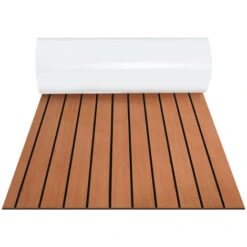 Randaco Tappetino Per Ponte In EVA Tappetino Per Barca In Schiuma Tappetino Per Ponte In Teak Finta Barca 1X Strisce 2400x600x5mm Marrone