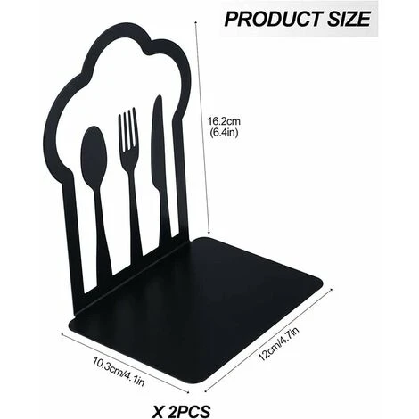 1 Paio Di Fermalibri Decorativi In Metallo Per Libri Di Cucina, Forchette, Coltelli, Cucchiai, Libri Di Cucina, Porta Ricette, Regali Di Inaugurazione Della Casa 4 1 Paio Di Fermalibri Decorativi In Metallo Per Libri Di Cucina, Forchette, Coltelli, Cucchiai, Libri Di Cucina, Porta Ricette, Regali Di Inaugurazione Della Casa - immagine 2