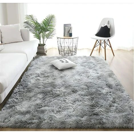 Tappeto Soggiorno Tappeto Per Grandi Superfici Per Camera Da Letto Shaggy Fluffy Carpet Washable Soft Floor Mat For The (Bianco Grigio, 80 X 160 Cm) 4 Tappeto Soggiorno Tappeto Per Grandi Superfici Per Camera Da Letto Shaggy Fluffy Carpet Washable Soft Floor Mat For The (Bianco Grigio, 80 X 160 Cm) - immagine 2