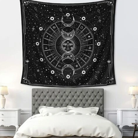 Arazzo Per L'estetica Della Camera Da Letto, Stella Sole Luna Astrologia Da Appendere Alla Parete, Decorazioni Psichedeliche Bianche E Nere Per La Camera Da Letto, Decorazioni Da Parete Mistiche (130x 3 Arazzo Per L'estetica Della Camera Da Letto, Stella Sole Luna Astrologia Da Appendere Alla Parete, Decorazioni Psichedeliche Bianche E Nere Per La Camera Da Letto, Decorazioni Da Parete Mistiche (130x