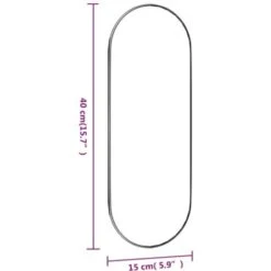 Specchio Da Parete 15x40 Cm Vetro Ovale VidaXL -Armonia Decor 97889047 3