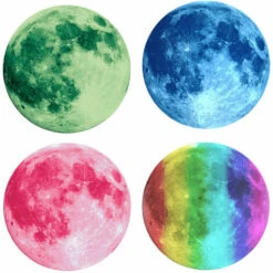 Adesivi Da Parete Glow-in-the-Dark Moon, Fluorescente Luminoso Per Camera Da Letto, Soggiorno, Camera Dei Bambini 30 Cm (Blu Ray) -Armonia Decor 98032483 5