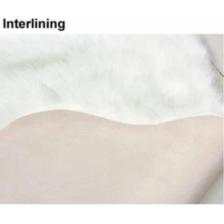 Tappetino Doppio Cuore In Lana Artificiale In Pelle Di Pecora Solida Tappetino Per Divano In Pelliccia Per Camera Da Letto Soggiorno 60x120 Cm Bianco -Armonia Decor 98118992 3