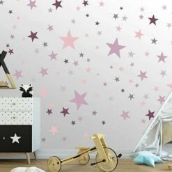 Adesivi Da Parete Con Stella Adesivi Da Parete Rimovibili Decorazione Per La Casa Facile Da Pelare Pareti In Metallo Verniciato Adesivo Da Parete In Vinile Stanza Per Bambini -Armonia Decor 98232682 3