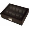 Scatola Porta Orologi Custodia Per Orologio In Pelle In Fibra Di Carbonio Custodia Per Gioielli Collezione Di Braccialetti Organizzatore Con Coperchio In Vetro (10 Scomparti), Kueatily -Armonia Decor 98385779 1