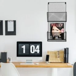 MURALE IN FILO METALLICO CON 2 CESTINI -Armonia Decor 98546549 2