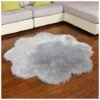 Pelle Di Pecora Sintetica, Accogliente Al Tatto Come Tappeto In Vera Pelliccia Sintetica Di Lana, Soffice E Morbido Cuscino Decorativo Per Sedia A Pelo Lungo, Tappetino Per Divano (grigio, 90 X 90 Cm) -Armonia Decor 98705982 1