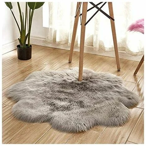 Pelle Di Pecora Sintetica, Accogliente Al Tatto Come Tappeto In Vera Pelliccia Sintetica Di Lana, Soffice E Morbido Cuscino Decorativo Per Sedia A Pelo Lungo, Tappetino Per Divano (grigio, 90 X 90 Cm) 4 Pelle Di Pecora Sintetica, Accogliente Al Tatto Come Tappeto In Vera Pelliccia Sintetica Di Lana, Soffice E Morbido Cuscino Decorativo Per Sedia A Pelo Lungo, Tappetino Per Divano (grigio, 90 X 90 Cm) - immagine 2